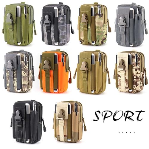 Belt Pouch, Tactical Molle Phone Pouch EDC Utility Pouches Waist Bag, Small Cell Phone Holster Gear Tool Gadget Pocket for Men - color: Shoulder Strap-Black