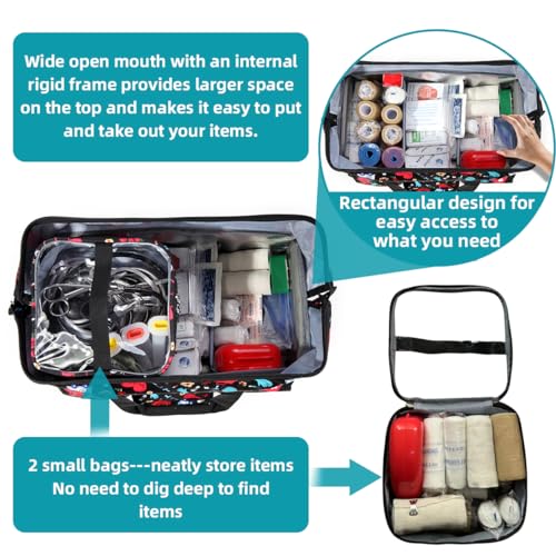Nurse Rolling Medical Duffle Bag Work Nursing School College Student Must Have Clinical Home Health Cna Nr Gifts Carry On Bag with Wheels Doctor Emt Ems Healthcare Equipment Homecare Physician (Nurse) - color: Nurse