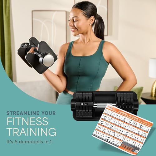 LifePro Adjustable Dumbbells Set – Quick-Adjust Space-Saving Weights with Anti-Slip Handle for Home Gym Strength Training - color: 55lb Single