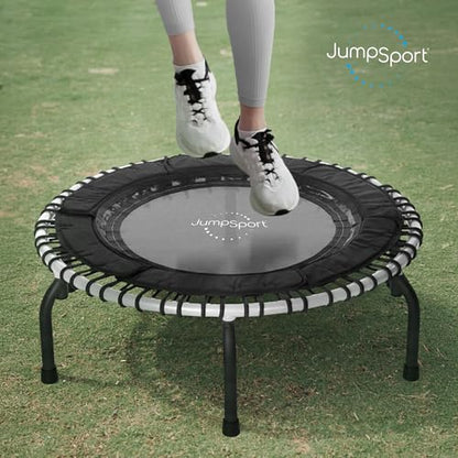 JumpSport 39" Essential Fitness Trampoline | Model 220, 230, 250 | Exercise Trampoline | 30 Low-Impact Bungees Rebounder for Adults - color: White