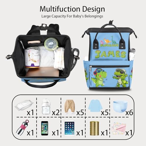 Dinosaur Diaper Backpack for Baby Boys - color: Blue