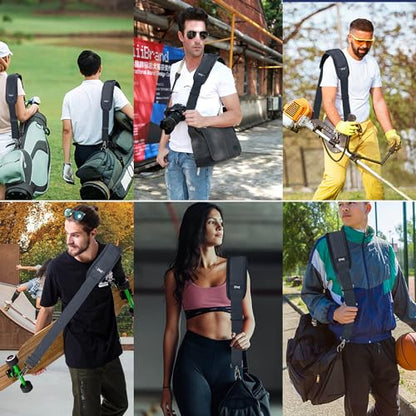 ZINMARK Shoulder Strap 59 inch, Extra-Thick Fixed Cushion Pad and Dual Clasps Universal Replacement Strap for Bags, Camera, Crossbody，Lawn,Mower -Dark Gray - color: Dark Gray