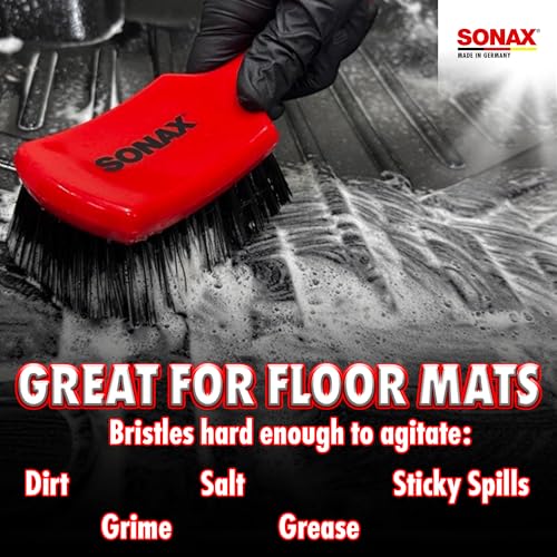 SONAX Intensive Cleaning Brush | Durable Scrub Brush for Interior & Exterior Car Detailing | Upholstery, Carpet, Vinyl, Rubber & Floor Mats | Ergonomic Handle | 491700