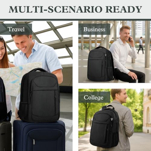 Extra Large Laptop Backpack, 18.4 Inch Travel Backpack, Big Sturdy TSA-Friendly College Computer Bag, Gifts for Men & Women, Black - color: Black, size: 18.4 Inch(45L)