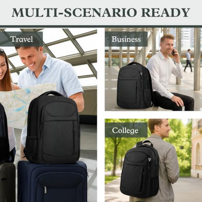 Extra Large Laptop Backpack, 18.4 Inch Travel Backpack, Big Sturdy TSA-Friendly College Computer Bag, Gifts for Men & Women, Black - color: Black, size: 18.4 Inch(45L)