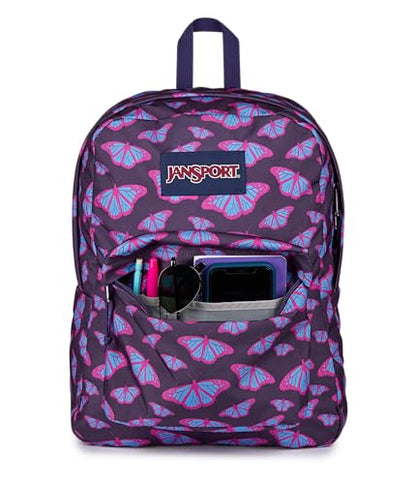 JanSport SuperBreak One Backpack - Durable, Lightweight Bag with 1 Main Compartment, Front Utility Pocket with Built-in Organizer, Premium Backpack, Flutter By Purple - color: Flutter By Purple