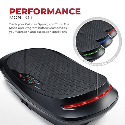 Sunny Health & Fitness Fitboard Vibration Platform Exercise Machine with Multiple Speed Settings and Vibration Modes for Multipurpose Workouts - size: 4D