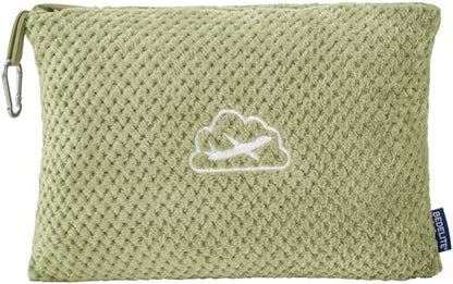 BEDELITE Travel Blanket with Bag, Ultra-Soft Jacquard Fleece Blanket with Luggage Sleeve & Backpack Clip, Airplane Blanket Travel Essentials, Sage Green - color: Sage Green