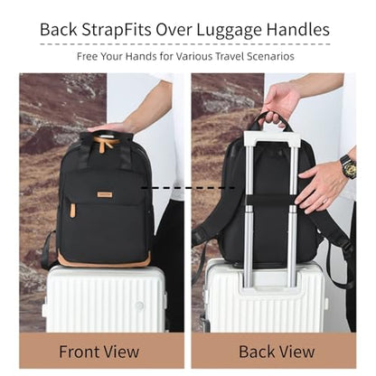 Minimalist Laptop Backpack with Luggage Strap, Stylish Daypack with Anti-Theft Pocket, Durable Casual Carry (GREEN) - color: Green