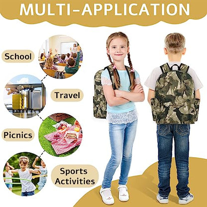 Camouflage Military Kids Backpack for Boys Girls Deer Animal Preschool Toddler Backpack Kindergarten Nursery Bookbag Travel Children Lightweight School Bag - color: Camouflage