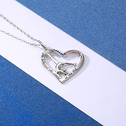 Sariel Gymnastics Gifts for Women Gymnast Necklace 925 Sterling Silver Gymnastics Fashion Jewelry Pendant Birthday - color: She believe 2