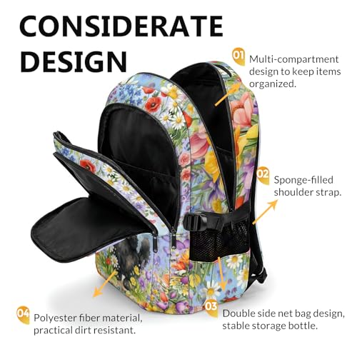 Personalized Backpack for Girls Ages 6-16, Custom Name 17 Inches Cat Backpacks for Kids Teens Elementary Middle High School Students - color: Blue
