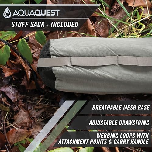 AquaQuest Guide Tarp – Ultralight Waterproof (5,000 mm) Seam-Taped 40D Ripstop Rain Fly for Backpacking, Stealth Camping & Thru-Hiking - color: Stealth Gray, size: 15 x 15 ft