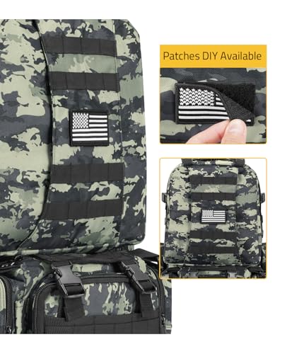 CVLIFE Tactical Backpack Military Army Rucksack for Men Women 60L Large Survival 3 Day Bug Out Pack Detachable Molle Bag (Shadowstand) - color: Shadowstand