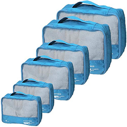 Packing Cubes Set Travel Luggage Organizers Suitcase Lightweight Accessories (Sky Blue) - color: Sky Blue