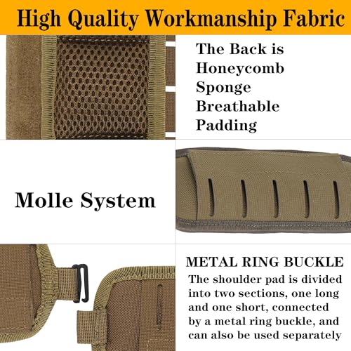 2-in-1 Tactical MOLLE Plate Carrier & Backpack Shoulder Pads - Adjustable, Padded, 500D Nylon, Durable Outdoor Gear for Men & Women - color: Coyote Brown