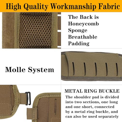 2-in-1 Tactical MOLLE Plate Carrier & Backpack Shoulder Pads - Adjustable, Padded, 500D Nylon, Durable Outdoor Gear for Men & Women - color: Coyote Brown