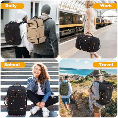 40L Travel Backpack,TSA Approved Carry On Backpack,Business Work Bag with Wet/Dry Compartment, Fits 17.3" Laptop, Duffel Bag for Men Women(Black) - color: Black
