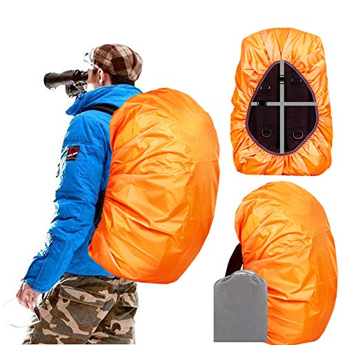 Joy Walker Waterproof Backpack Rain Cover, 12000mm Ultra-Waterproof, Upgraded Ultra-Strong Multilayers, Antislip Buckle Strap - color: Orange, size: Small (for 15-25L backpack)