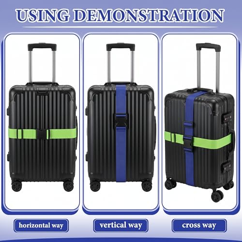 Sadnyy Luggage Straps for Suitcases, Adjustable Travel Belt to Add a Bag, Suitcase Connector Straps for Carry on Luggage Bungee Elastic Travel Accessories with Backpack Attachment (8 Pack,Chic Style) - style: Chic Style