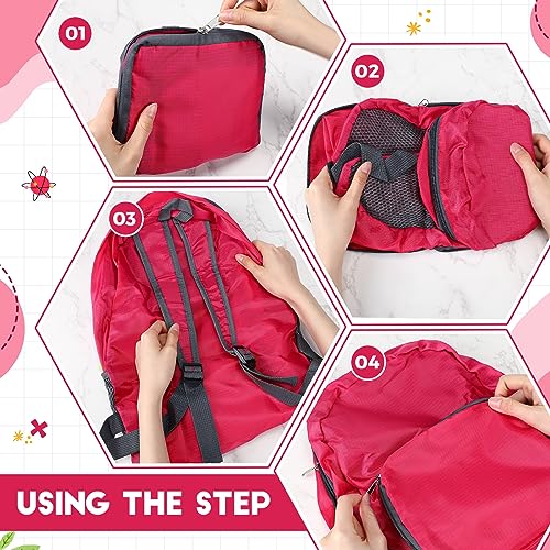 Jexine 10 Pcs Backpacks in Bulk 16.5 Inches Back Pack Basic Backpack for Adult Lightweight Outdoor Travel Book Bags(Rose Red) - color: Rose Red
