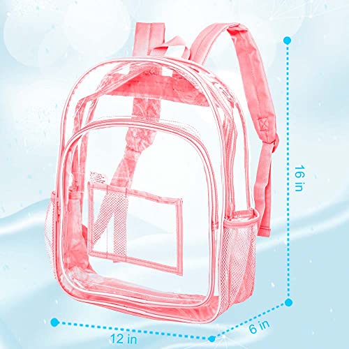 gxtvo Clear Backpack, Heavy Duty Transparent Bookbag, See Through Backpacks for Women Men | Heavy Duty - color: Light Orange