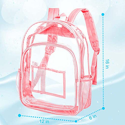 gxtvo Clear Backpack, Heavy Duty Transparent Bookbag, See Through Backpacks for Women Men | Heavy Duty - color: Light Orange