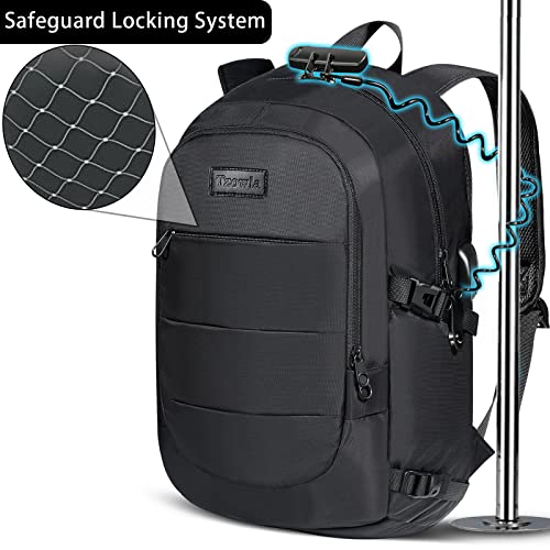 Tzowla 35 Liter Anti Theft Backpack with Giant Tumbler Holder Pocket and Lock,15.6 Inch Laptop Backpack - color: A-black, size: 35 l 15.6 inch