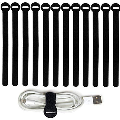 200PCS Reusable Fastening Cable Ties, 6-Inch Cable Straps Cable Management, Multi-Purpose Hook & Loop Cord Organizer Wire Ties, Adjustable Cable Organizer Cord Ties, Microfiber Cloth Straps, Black - size: 6"(200 Pack)