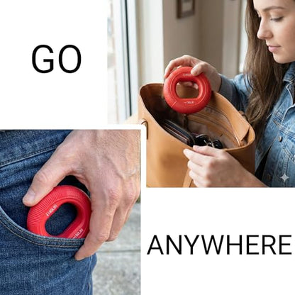 Grip Strength Trainer - Grip Strength Ring, Forearm Strengthener, Hand Strengthening Device, and Hand Gripper Strengthener. 2-pack - color: Lite