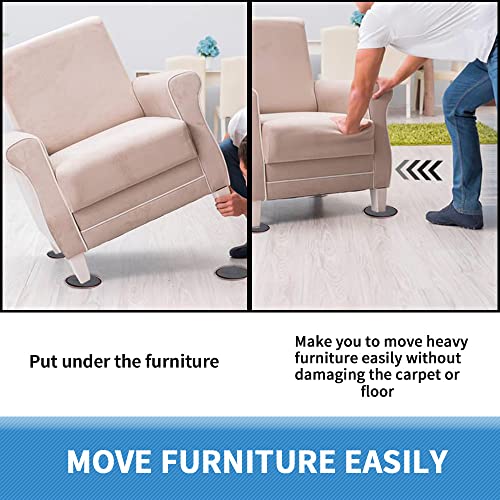 Furniture Sliders for Carpet, 8 PCS Reusable Furniture Moving Pads, 5" Heavy-Duty Furniture Slider, Move Any Item Easy and Quickly with Reusable Furniture Movers Sliders - size: Brown