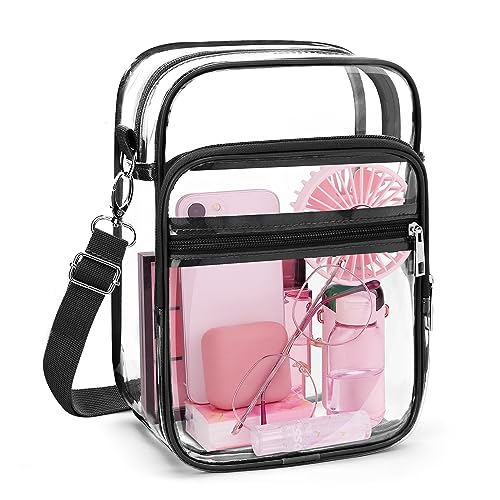 Blvornl Clear Crossbody Bag with Adjustable Shoulder Strap, Stadium Approved PVC Purse Bag, Messenger Bag - color: Clear, size: Large