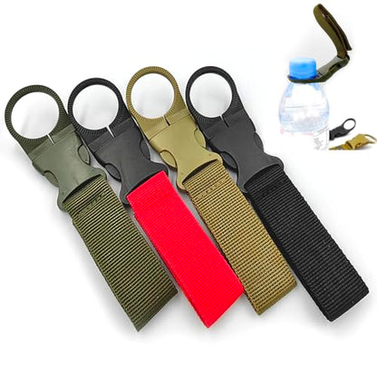 lightstar 4pcs Hanging Bottle Buckle Clip Carabiner, Portable Mineral Water Bottle Clip for Outdoor Camping Hiking Traveling