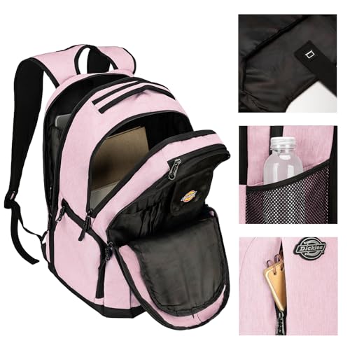 Dickies Laptop Backpack, Water Resistant College Computer Bag, Fits 15.6 Inch Notebook - color: Pink