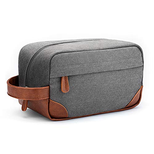 Vorspack Travel Toiletry Bag - Hanging Toiletry Bag for Men Water Resistant Canvas Shaving Bag with Large Capacity for Travel - Light Grey - color: Light Grey, size: Medium