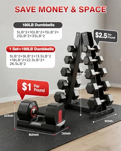 Adjustable Dumbbell Set, All in One Weights Dumbbell with Non-Slip Handle, 1 Hand Quick Adjust weight set for Home Gym - color: 26.5lb Pair