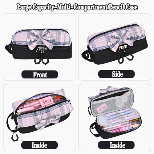 NSEQB Girls Backpack,Kids School Backpack With Lunch Box Pencil Case Set,Cute Childrens Schoolbag For Girls - color: Black-2PCS