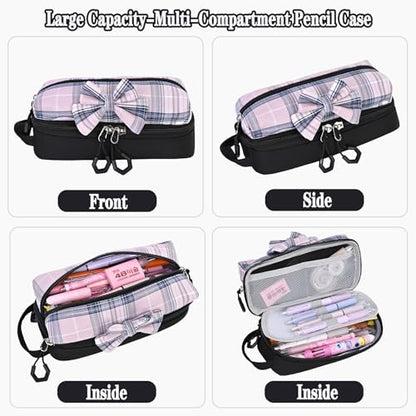 NSEQB Girls Backpack,Kids School Backpack With Lunch Box Pencil Case Set,Cute Childrens Schoolbag For Girls - color: Black-2PCS