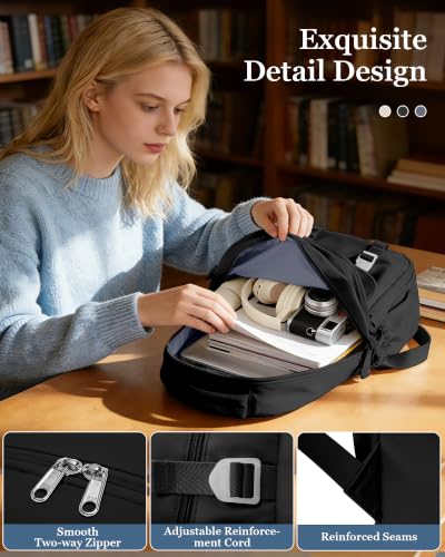 Black Waterproof Aesthetic Backpack For School, Cute High School Bookbag For Teen Girls Boys, Lightweight Casual Daypack Backpack For Women Men, College Backpack With Lots Of Pockets - color: Black