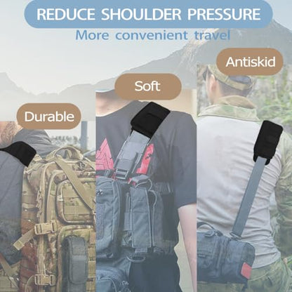 ZINMARK 2Pcs Thick Cushioned Shoulder Pads, Anti-Slip Design and Breathable Mesh Pads for Shoulder Strap,Soft and Comfortable - color: Black