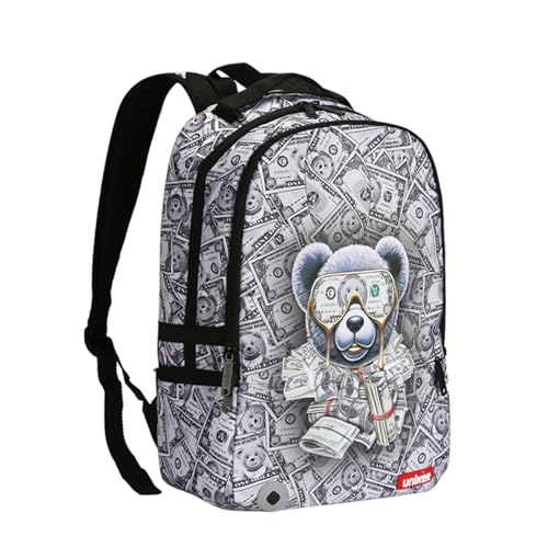 Graffiti Backpack, Designer Laptop Backpack for 15.6 Inch Work,Water Resistant Backpack Computer Bag (CashBear) - color: Cashbear