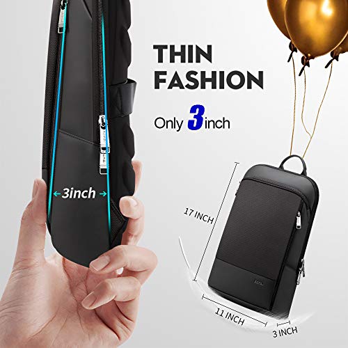 BOPai 15 inch Super Slim Laptop Backpack Men Anti Theft Waterproof Backpack Light Smart Business Computer Backpack Casual Daypack Black - color: Black1-15 Inch, size: 15 inch