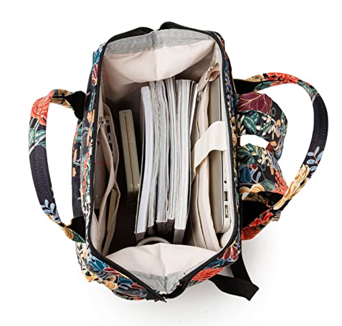 Kinmac Wide Open Style Laptop Backpack for Laptop Up to 15.6 Inch Men Women Travel Outdoor Backpack (Golden Chrysanthemum) - color: Golden Chrysanthemum（open Wide）