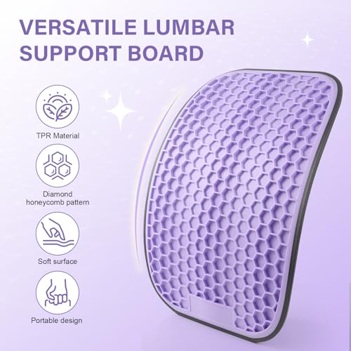 Back Stretcher for Lower Back Pain Relief | Wide Adjustable Honeycomb Lumbar Support Board | Soft Back Cracker Sciatica Pain Relief & Spinal Decompression | Portable Home Office Travel