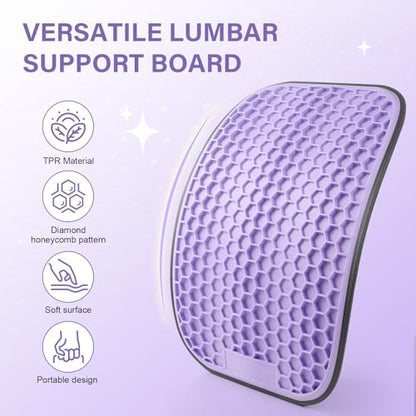 Back Stretcher for Lower Back Pain Relief | Wide Adjustable Honeycomb Lumbar Support Board | Soft Back Cracker Sciatica Pain Relief & Spinal Decompression | Portable Home Office Travel
