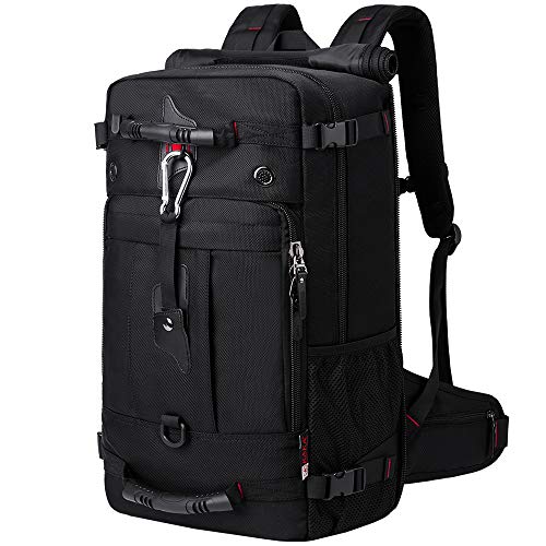 KAKA Travel Backpack, Carry On Backpack Durable Convertible Duffle Bag Fit for 15.6 Inch Laptop for Men and Women(Medium 35L) - color: L-black, size: 22.5inch