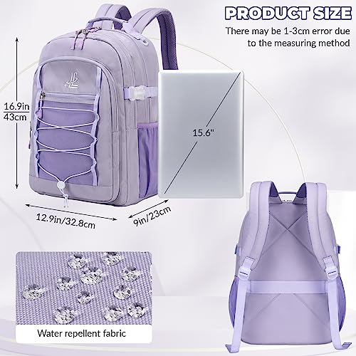 Lanola Kids Backpack for Girls Elementary Primary Middle School Bags for Teens Bookbags Sturdy Durable Travel for Women - Purple - color: Purple