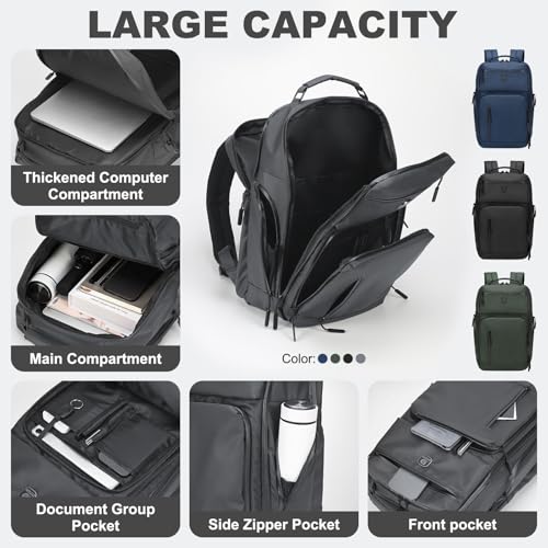 DTGN 30L 17 Inch Business Laptop Backpack Water Resistant Gray - color: Gray