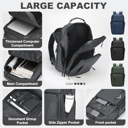 DTGN 30L 17 Inch Business Laptop Backpack Water Resistant Gray - color: Gray