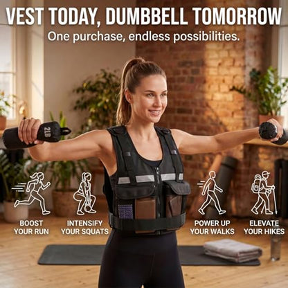 2026 Upgrade Adjustable Weighted Vest 2-16 lbs, Zip Design Weight Vest for Women & Men, Durable Strength Training Vest with Reflective Strips & Pockets, Ideal for Walking Running/Rucking/HIIT/Home/Gym